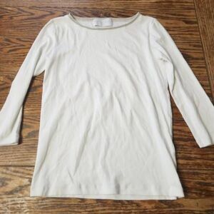 Fabiana Fillipi white ribbed top sz Small